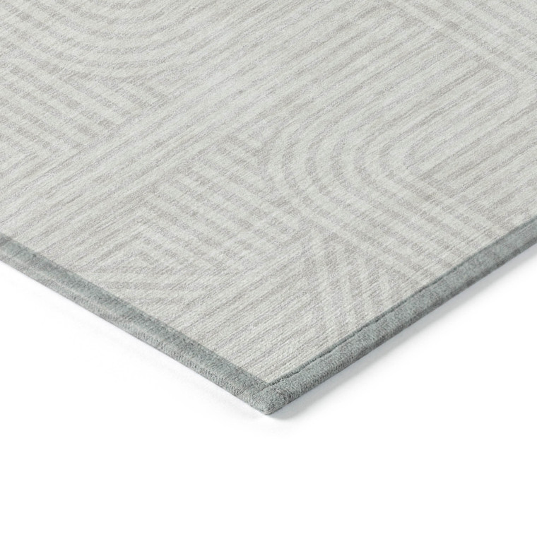 5' X 8' Ivory And Gray Abstract Washable Indoor Outdoor Area Rug - 608219252113