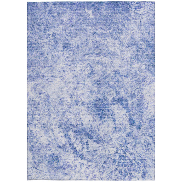 3' X 5' Blue Abstract Washable Non Skid Indoor Outdoor Area Rug - 608219051952