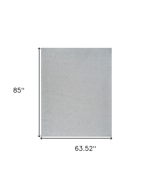 5' X 7' Cream and Beige Striped Distressed Indoor Outdoor Area Rug - Cream, Beige