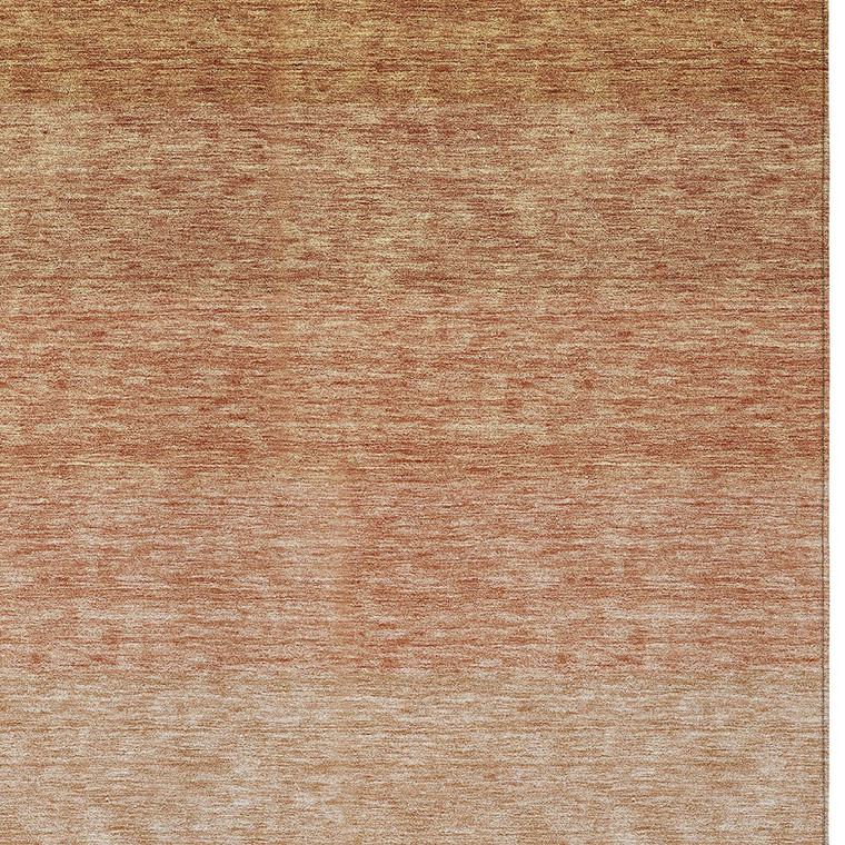 3' X 5' Copper And Beige Ombre Washable Indoor Outdoor Area Rug