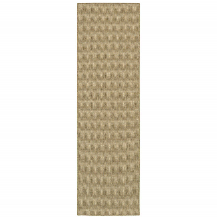 2' X 8' Beige Stain Resistant Indoor Outdoor Area Rug
