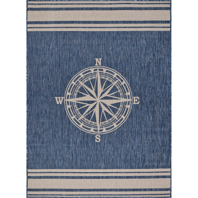 3' X 5' Blue And Gray Indoor Outdoor Area Rug - 808230062825