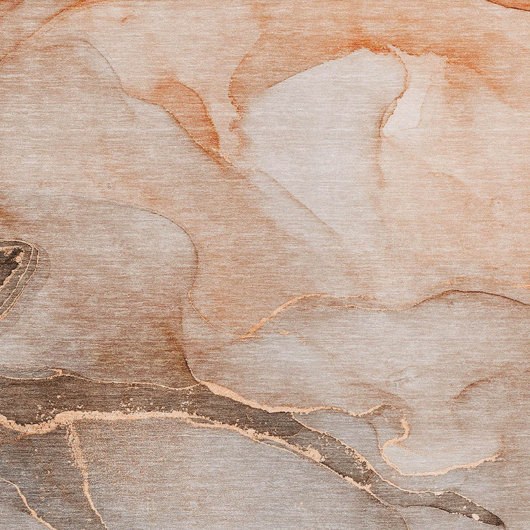 3' X 5' Taupe Abstract Washable Non Skid Indoor Outdoor Area Rug - 608219248499