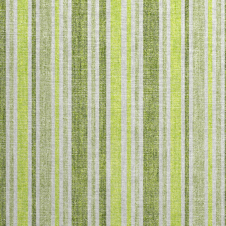 2' X 3' Green and Yellow Striped Washable Non Skid Indoor Outdoor Area Rug