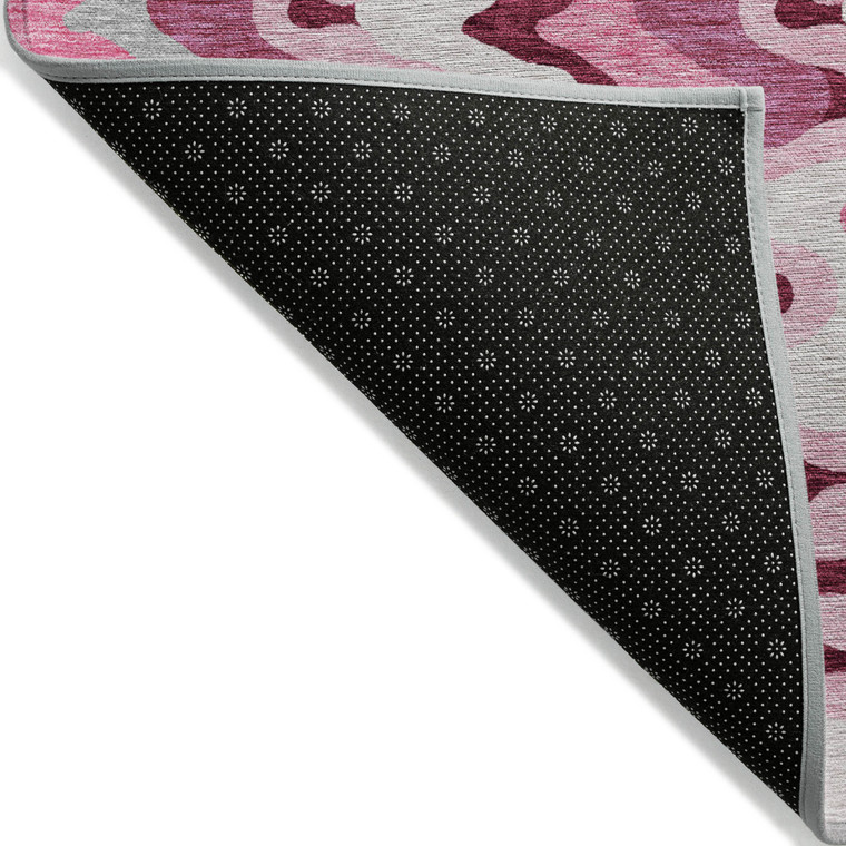 3' X 5' Blush Pink And Mauve Abstract Washable Indoor Outdoor Area Rug Transitional Style - Blush, Pink, Mauve Color