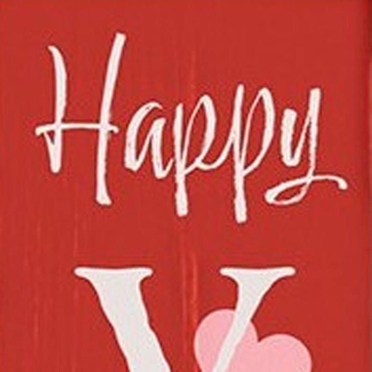 72" Red And White Solid Wood Happy Valentine's Day Valentine's Day Porch Sign - 880016395365