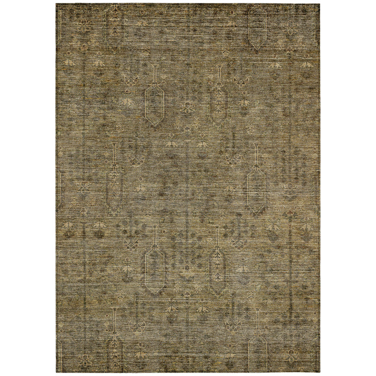 5' X 8' Brown And Beige Southwestern Washable Indoor Outdoor Area Rug