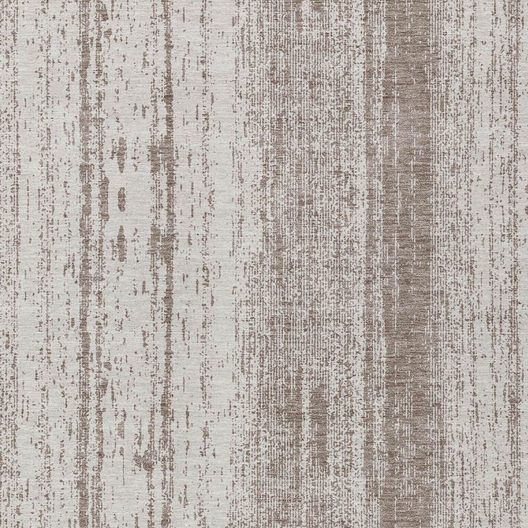 5' X 8' Taupe And Ivory Striped Washable Indoor Outdoor Area Rug