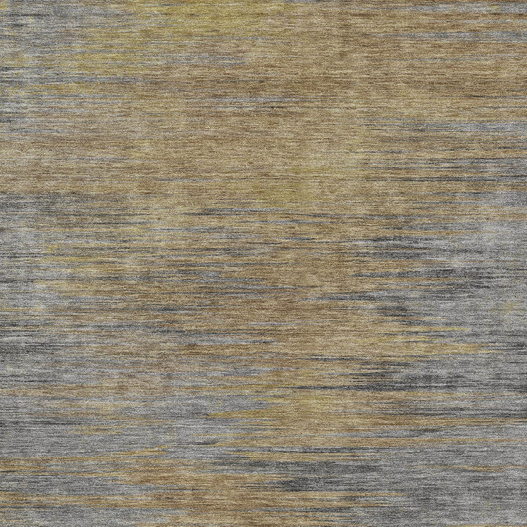 3' X 5' Brown Gold And Taupe Abstract Washable Indoor Outdoor Area Rug