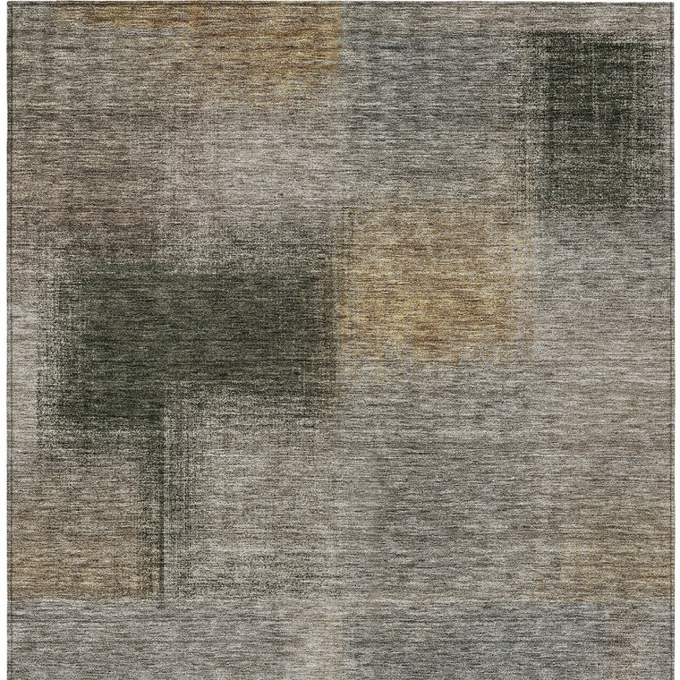 3' X 5' Taupe Gray And Beige Abstract Washable Indoor Outdoor Area Rug