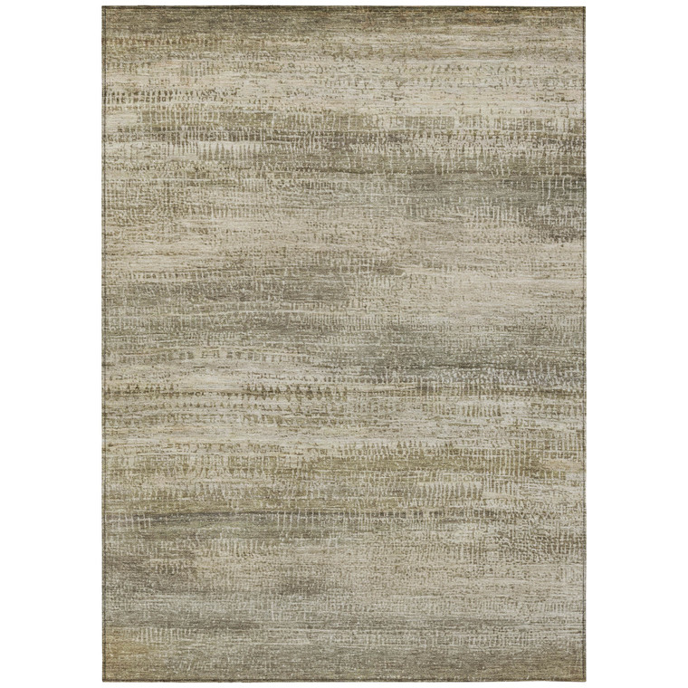 3' X 5' Taupe And Beige Abstract Washable Indoor Outdoor Area Rug - Taupe, Beige