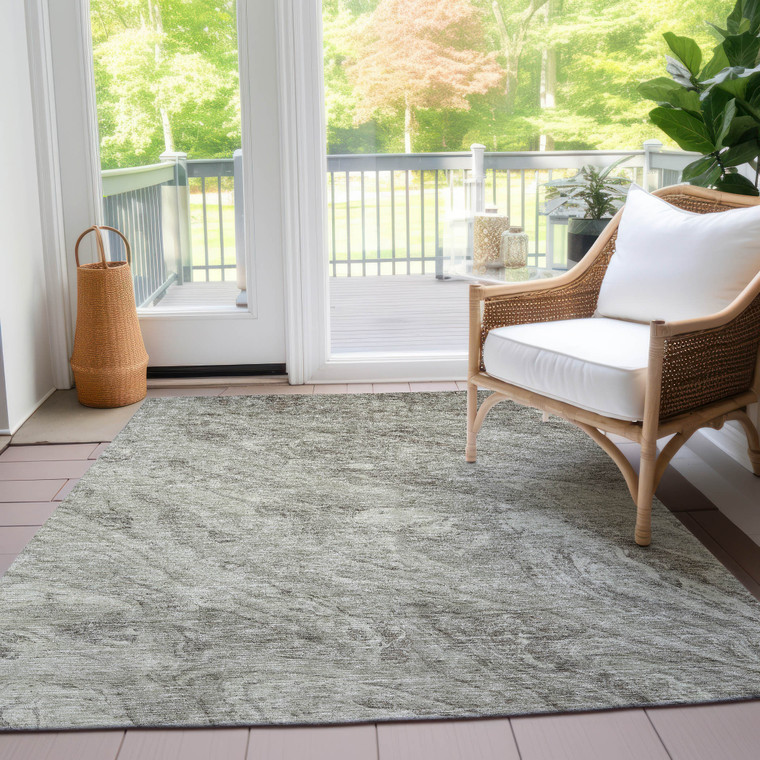 5' X 8' Taupe Beige And Tan Abstract Washable Indoor Outdoor Area Rug