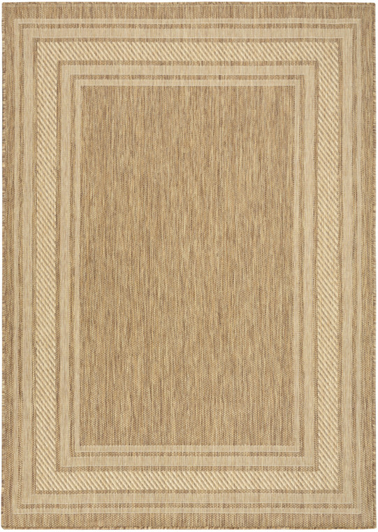 6' X 9' Natural Geometric Indoor Outdoor Area Rug