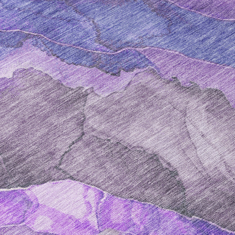 3' X 5' Lavender And Ivory Floral Washable Indoor Outdoor Area Rug - Lavender, Ivory