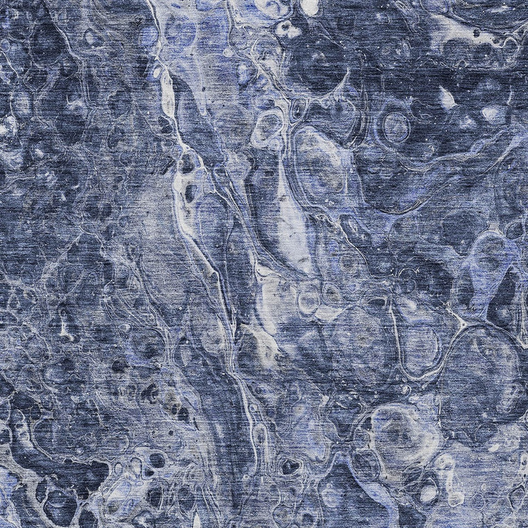 3' X 5' Navy Blue And Gray Abstract Washable Indoor Outdoor Area Rug - 608219392468