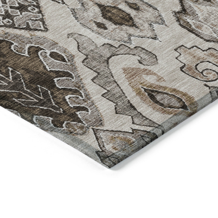 3' X 5' Brown And Beige Moroccan Washable Indoor Outdoor Area Rug