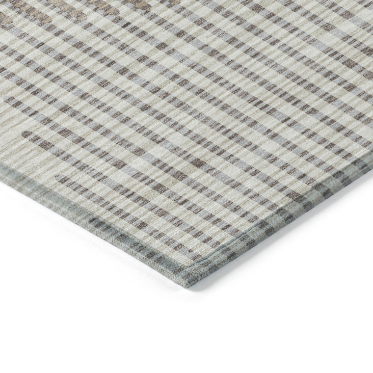 5' X 8' Beige And Ivory Geometric Washable Indoor Outdoor Area Rug Transitional Style - Beige, Ivory Color