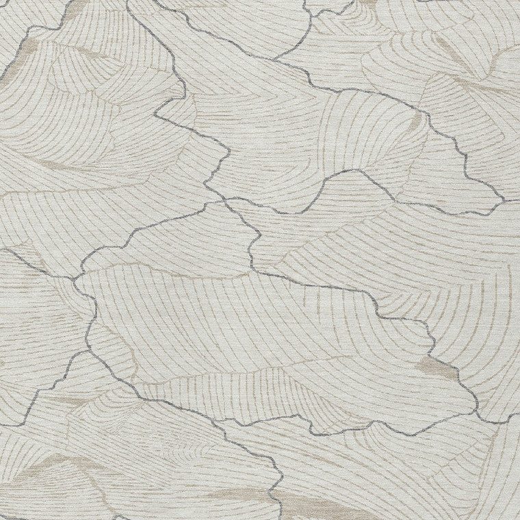 3' X 5' Ivory And Gray Abstract Washable Indoor Outdoor Area Rug Transitional Style - Ivory, Gray Color