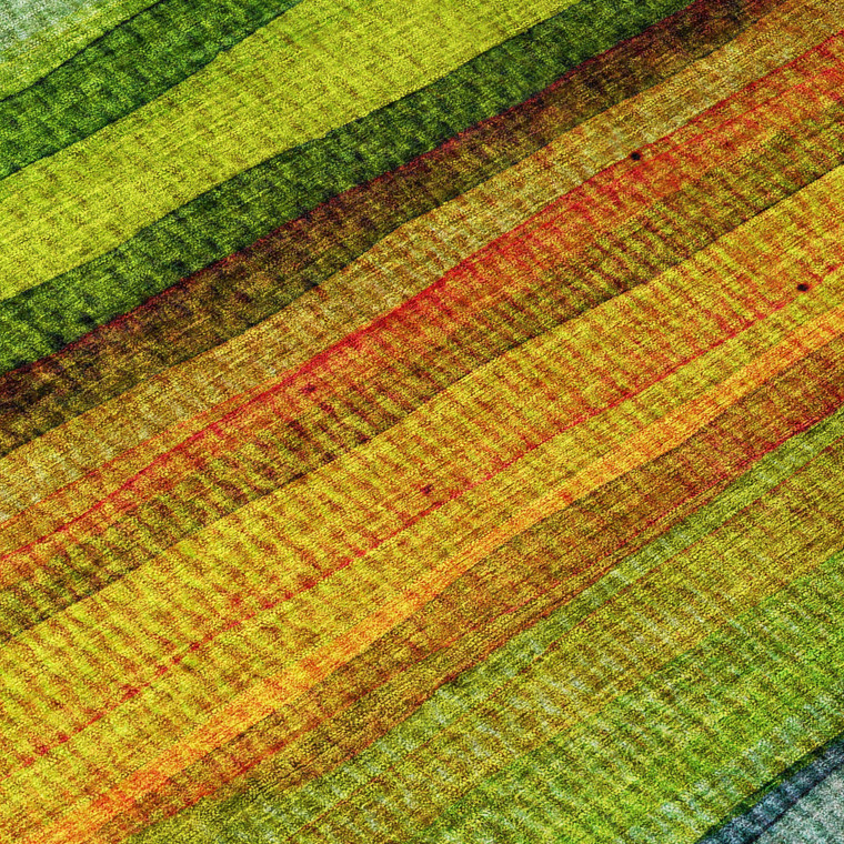 5' X 8' Green Teal Blue And Copper Striped Washable Indoor Outdoor Area Rug