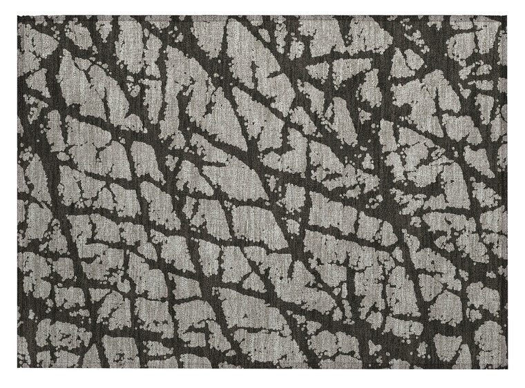 2' X 3' Gray and Black Abstract Washable Non Skid Indoor Outdoor Area Rug