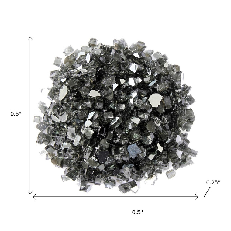 Black Round Reflective Fire Pit Glass