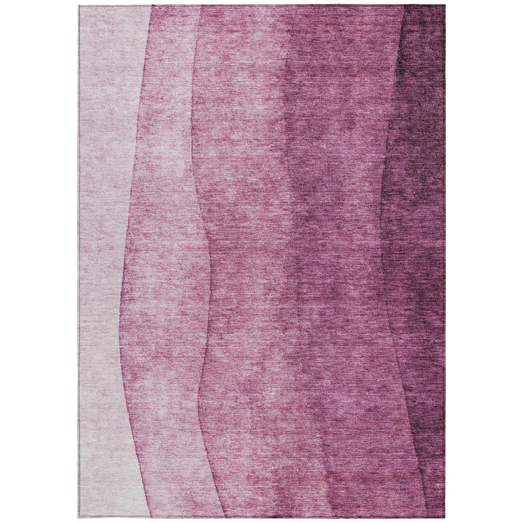 5' X 8' Merlot Blush And Pink Ombre Washable Indoor Outdoor Area Rug