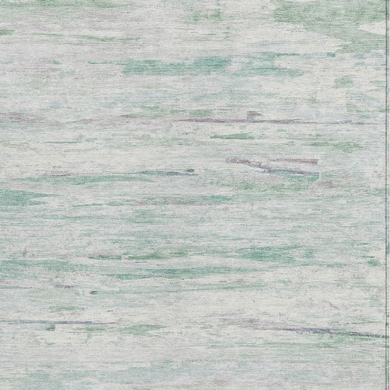 5' X 8' Artichoke Green And Ivory Abstract Washable Indoor Outdoor Area Rug - Artichoke Green, Ivory