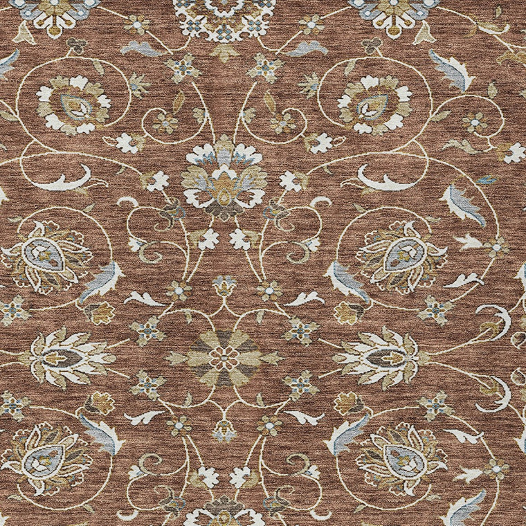 5' X 8' Brown Ivory And Gray Moroccan Washable Indoor Outdoor Area Rug