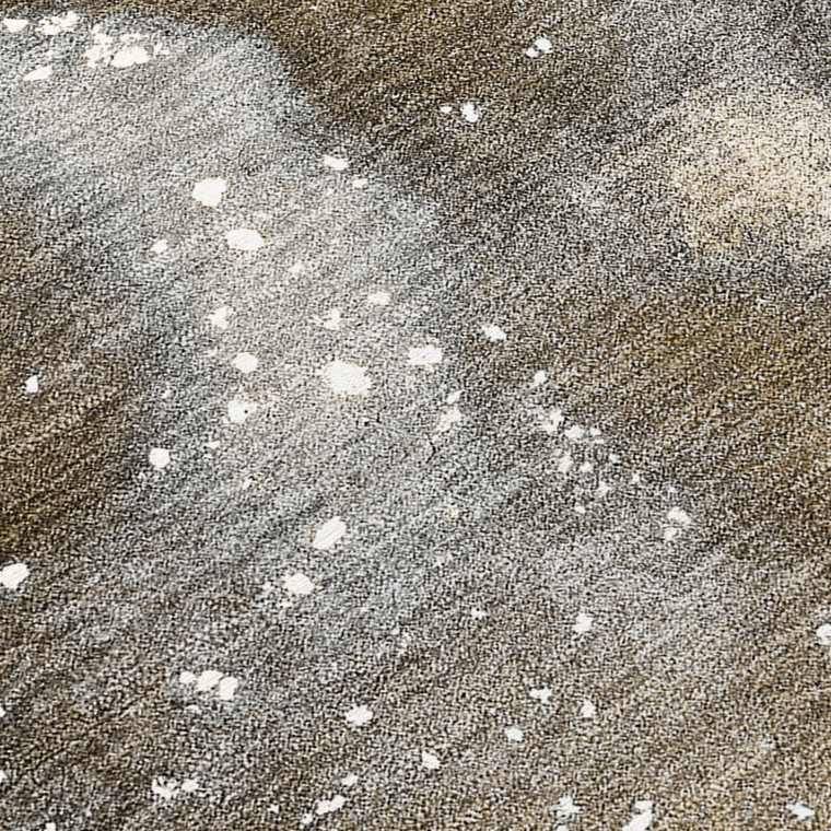 8' Runner Brown and Gray Abstract Washable Non Skid Indoor Outdoor Runner Rug - Brown, Gray