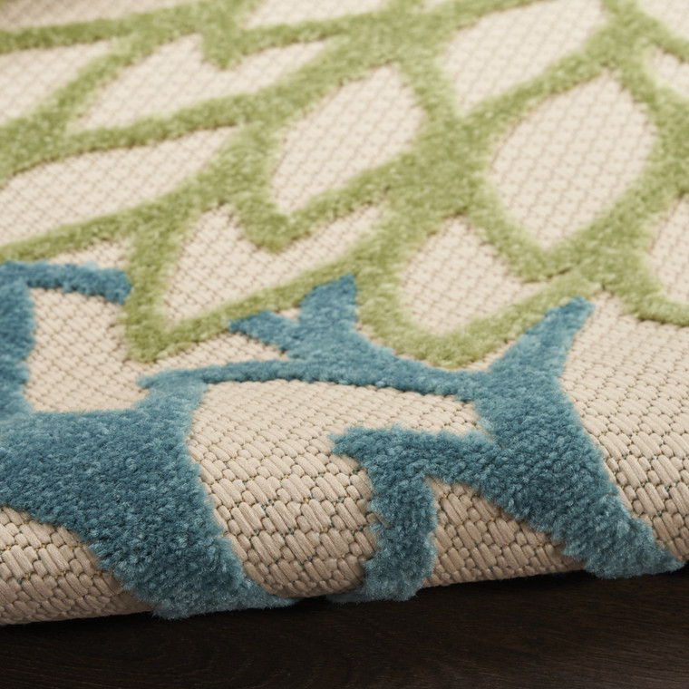 6' X 9' Dark Green Green Yellow And Blue Floral Indoor Outdoor Area Rug