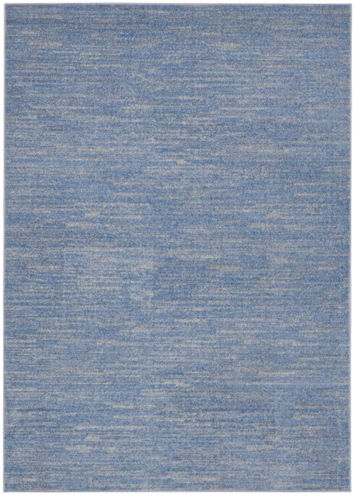 5' X 7' Blue And Gray Indoor Outdoor Area Rug - Blue, Gray