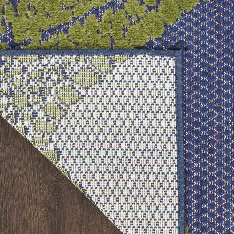 8' Blue Yellow And Orange Starfish Indoor Outdoor Runner Rug