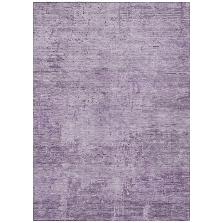 3' X 5' Lavender And Plum Abstract Washable Indoor Outdoor Area Rug