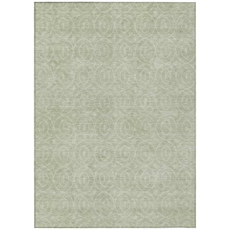 3' X 5' Mint Green Geometric Washable Indoor Outdoor Area Rug