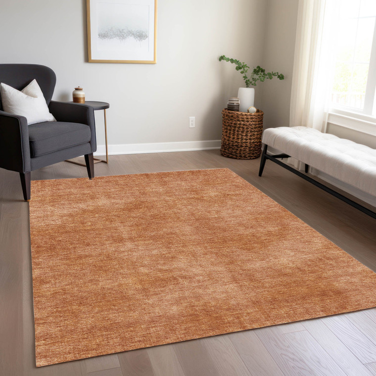 3' X 5' Brown Washable Indoor Outdoor Area Rug - Brown