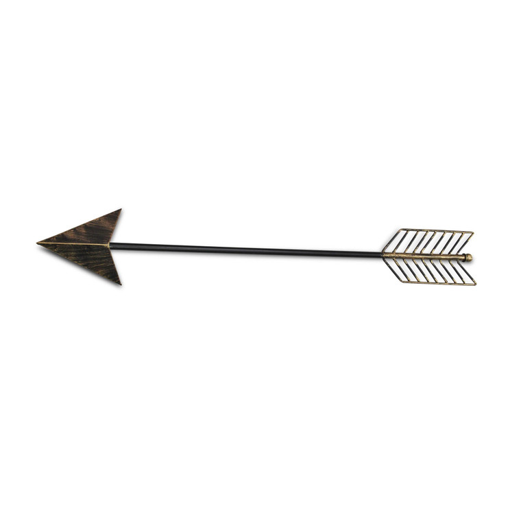 Burnished Dark Brown and Gold Tone Metal Arrow Wall Decor - 4512822857541