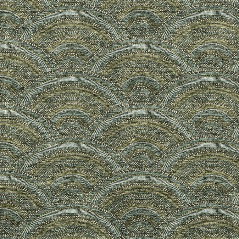 3' X 5' Olive Green Fern Green And Silver Geometric Washable Indoor Outdoor Area Rug