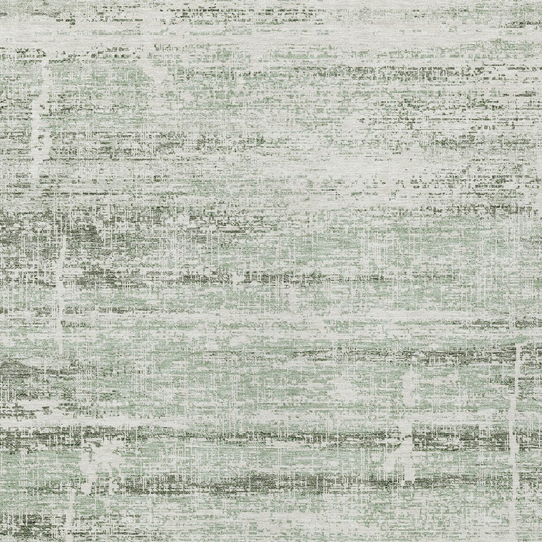 5' X 8' Sage Artichoke Green And Ivory Abstract Washable Indoor Outdoor Area Rug