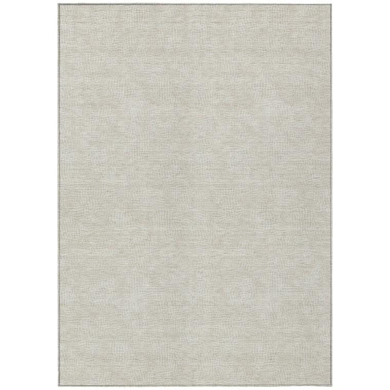 5' X 8' Beige And Ivory Geometric Washable Indoor Outdoor Area Rug Transitional Style - Beige, Ivory Color