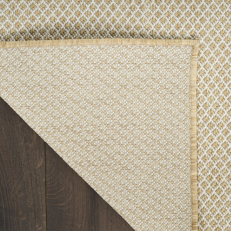 3' X 5' Natural And Ivory Geometric Indoor Outdoor Area Rug