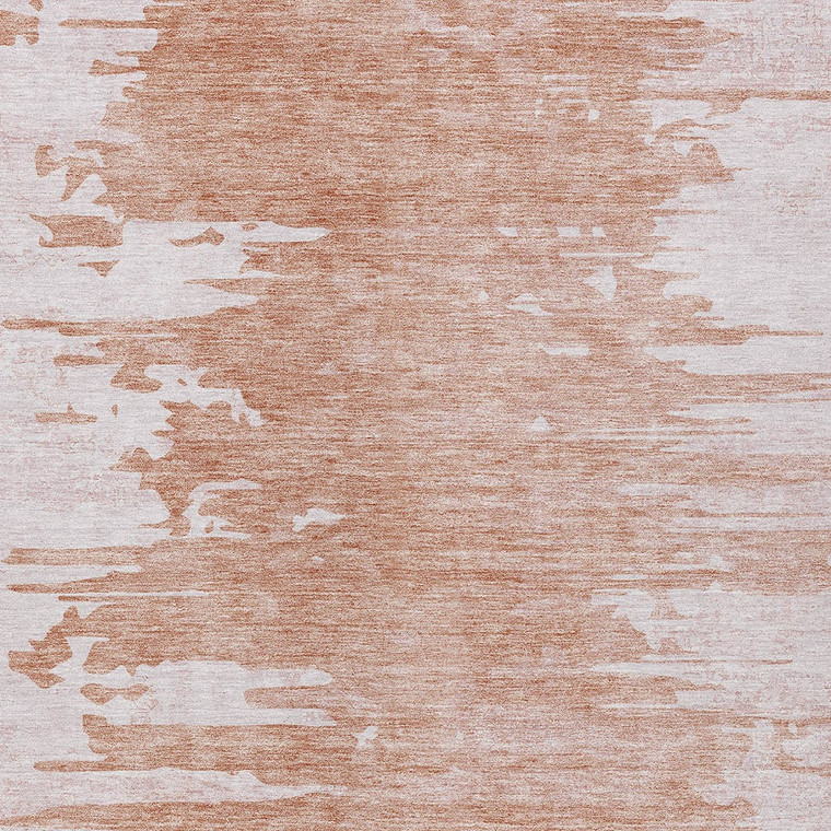 5' X 8' Terra Cotta Salmon And Copper Abstract Washable Indoor Outdoor Area Rug