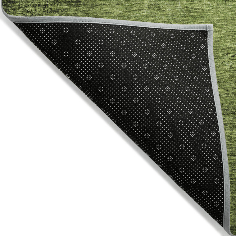 2' X 3' Green Abstract Washable Non Skid Indoor Outdoor Area Rug - Green