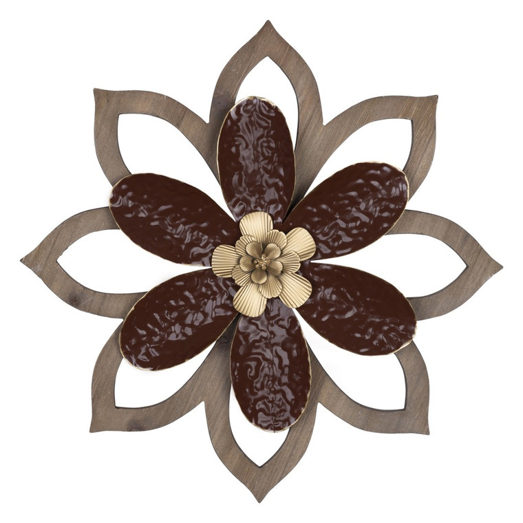 Maroon Layered Floral Wall Decor - 4512822872339