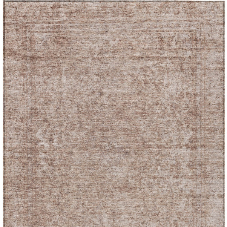 5' X 8' Copper And Beige Abstract Washable Indoor Outdoor Area Rug - 880016810462