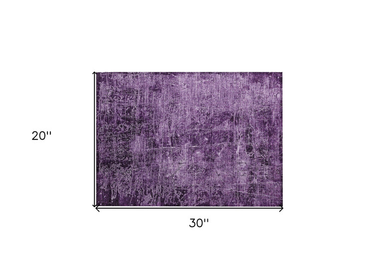 2' X 3' Purple Abstract Washable Non Skid Indoor Outdoor Area Rug - 608219030216