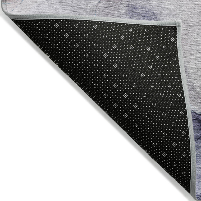 5' X 8' Blue Abstract Washable Non Skid Indoor Outdoor Area Rug Transitional Style - Blue Color