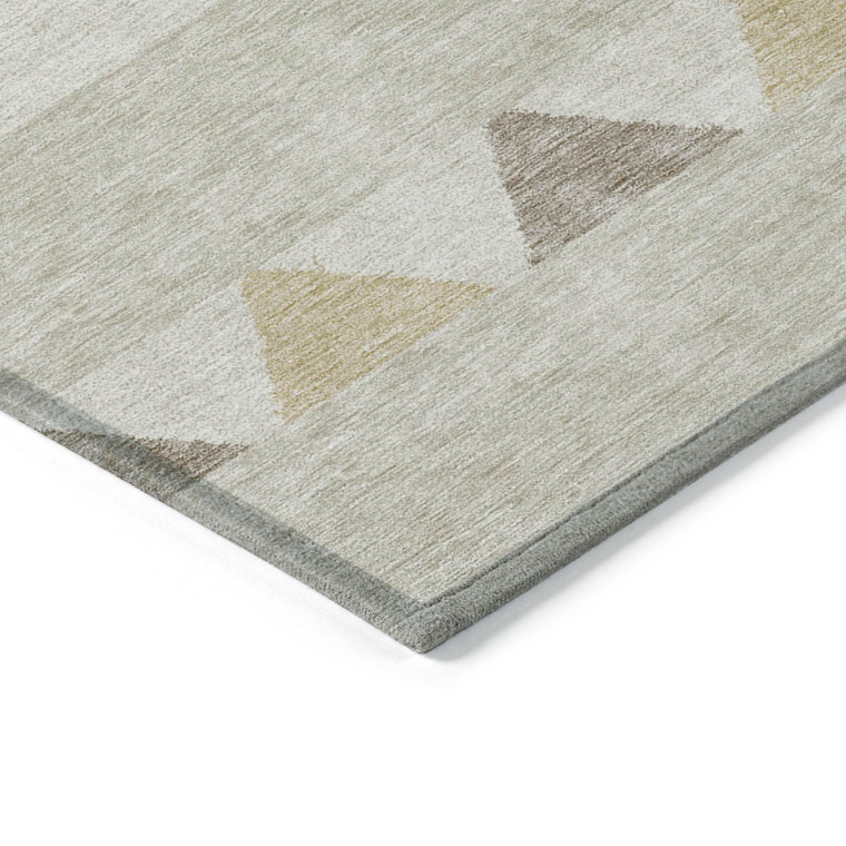 5' X 8' Beige Ivory And Taupe Southwestern Washable Indoor Outdoor Area Rug
