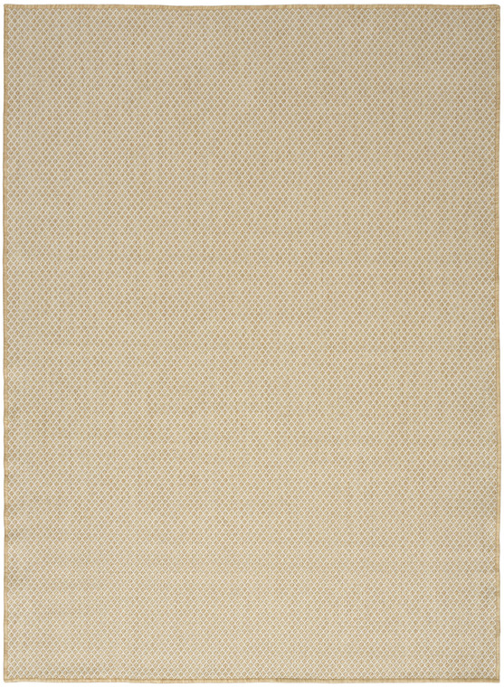 5' X 7' Natural And Ivory Geometric Indoor Outdoor Area Rug