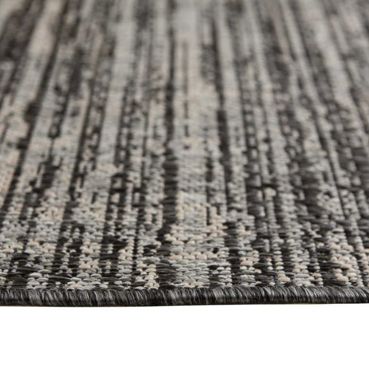 9' X 12' Brown and Ivory Striped Stain Resistant Indoor Outdoor Area Rug - Brown, Ivory