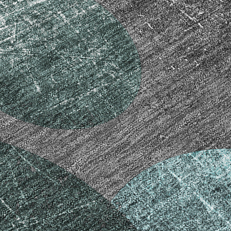 2' X 8' Gray Blue and Purple Abstract Washable Non Skid Indoor Outdoor Runner Rug